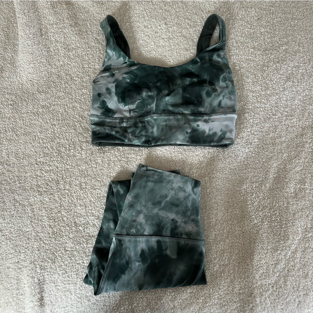 Lululemon Green Tie Dye Align Set
